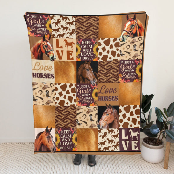 Horse Blanket Gift for Women Girl Who Loves Horses for Sofa Couch Bed Room Birthday Decor Bed Travel