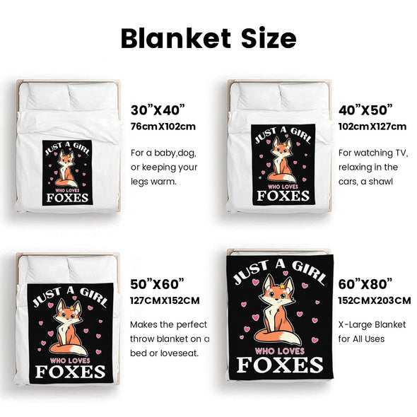 Fox Pattern Blanket Fleece Throw Blanket Super Soft Warm Gifts for Baby Girls Boys Kids Mom Grandma Room Decor