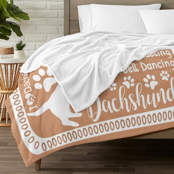 Dachshund Pattern Blanket Fleece Throw Blanket Super Soft Warm Gifts for Baby Girls Boys Kids Mom Grandma Room Decor