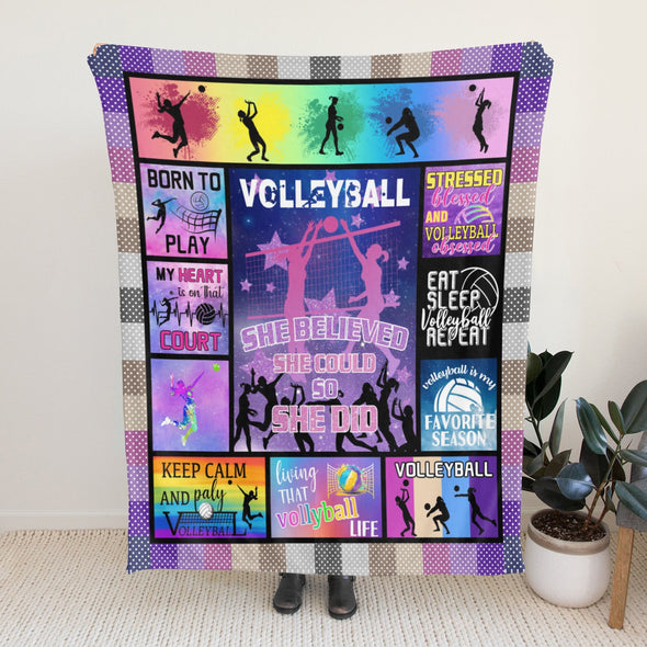 Volleyball Pattern Blanket Fleece Throw Blanket Super Soft Warm Gifts for Baby Girls Boys Kids Mom Grandma Room Decor