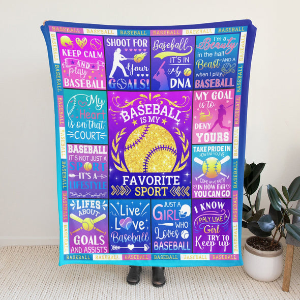 Baseball Pattern Blanket Fleece Throw Blanket Super Soft Warm Gifts for Baby Girls Boys Kids Mom Grandma Room Decor
