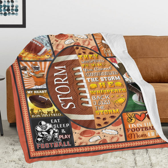 Football Pattern Blanket Fleece Throw Blanket Super Soft Warm Gifts for Baby Girls Boys Kids Mom Grandma Room Decor