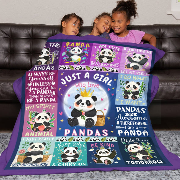 Panda Pattern Blanket Fleece Throw Blanket Super Soft Warm Gifts for Baby Girls Boys Kids Mom Grandma Room Decor