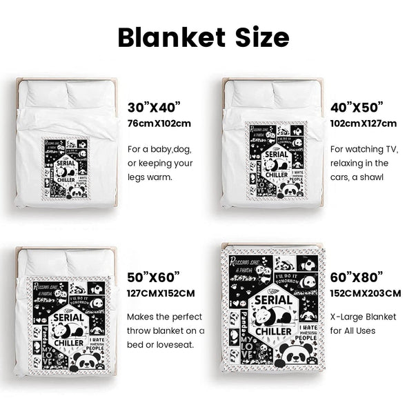 Panda Pattern Blanket Fleece Throw Blanket Super Soft Warm Gifts for Baby Girls Boys Kids Mom Grandma Room Decor
