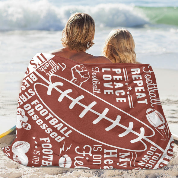 Football Pattern Blanket Fleece Throw Blanket Super Soft Warm Gifts for Baby Girls Boys Kids Mom Grandma Room Decor