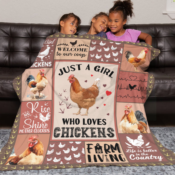 Chicken Pattern Blanket Fleece Throw Blanket Super Soft Warm Gifts for Baby Girls Boys Kids Mom Grandma Room Decor