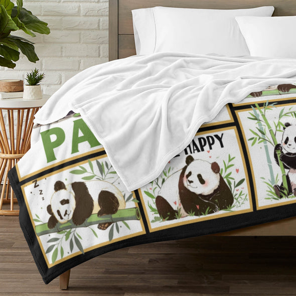 Panda Pattern Blanket Fleece Throw Blanket Super Soft Warm Gifts for Baby Girls Boys Kids Mom Grandma Room Decor