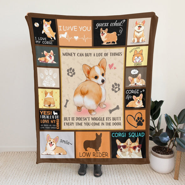 Corgi Blanket Fleece Throw Blanket Super Soft Warm Gifts for Baby Girls Boys Kids Mom Grandma Room Decor
