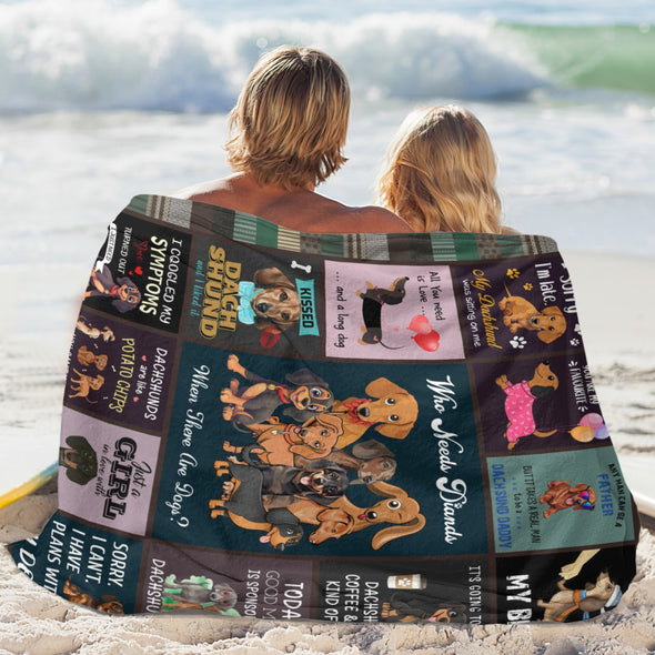 Dachshund Pattern Blanket Fleece Throw Blanket Super Soft Warm Gifts for Baby Girls Boys Kids Mom Grandma Room Decor