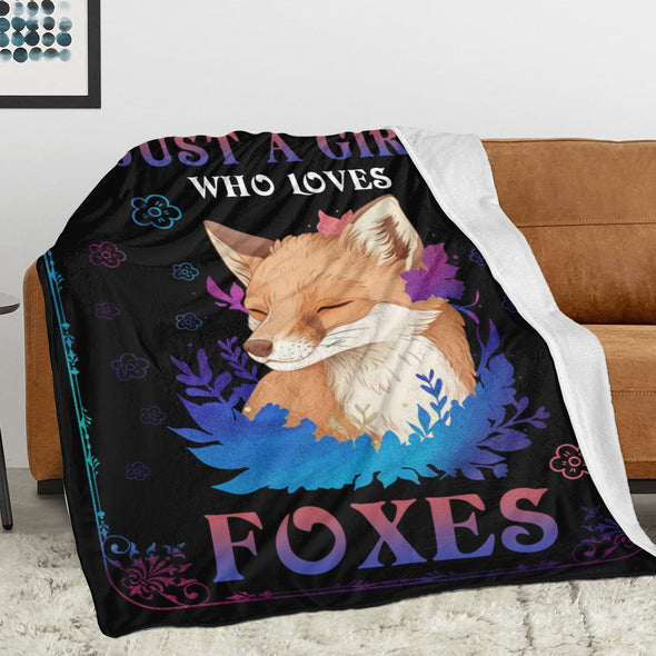 Fox Pattern Blanket Fleece Throw Blanket Super Soft Warm Gifts for Baby Girls Boys Kids Mom Grandma Room Decor