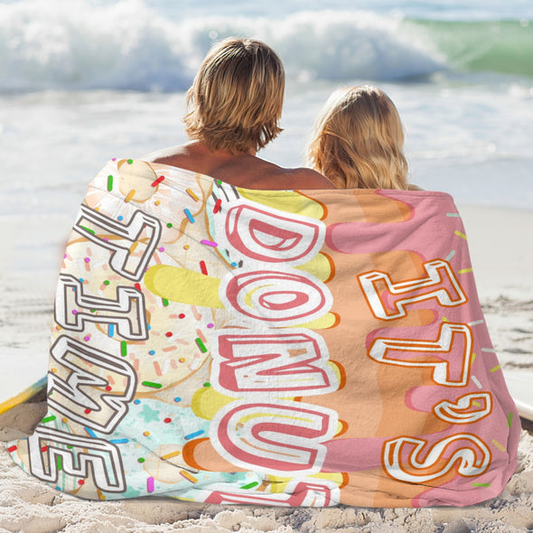 Donut Pattern Blanket Fleece Throw Blanket Super Soft Warm Gifts for Baby Girls Boys Kids Mom Grandma Room Decor