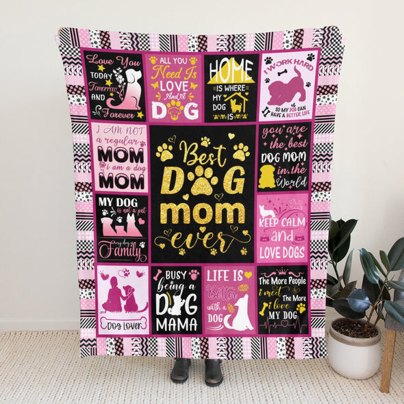 Dog Mom Blanket, Dog Lovers Gifts for Women, Puppy Throw Blanket for Bed Couch Christmas Gift