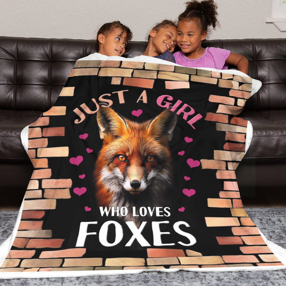 Fox Pattern Blanket Fleece Throw Blanket Super Soft Warm Gifts for Baby Girls Boys Kids Mom Grandma Room Decor