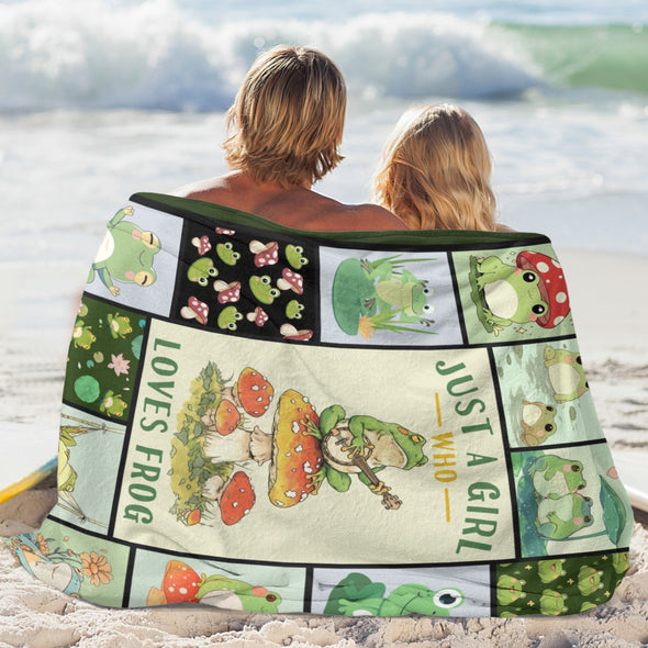 Frog Pattern Blanket Fleece Throw Blanket Super Soft Warm Gifts for Baby Girls Boys Kids Mom Grandma Room Decor