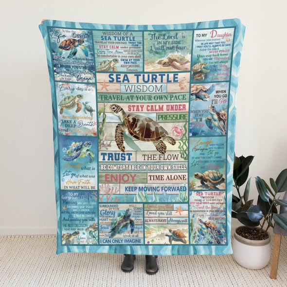 Turtle Pattern Blanket Fleece Throw Blanket Super Soft Warm Gifts for Baby Girls Boys Kids Mom Grandma Room Decor