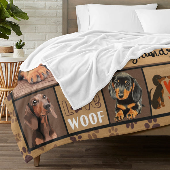 Dachshund Pattern Blanket Fleece Throw Blanket Super Soft Warm Gifts for Baby Girls Boys Kids Mom Grandma Room Decor