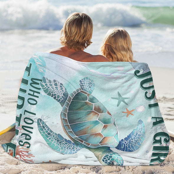 Turtle Pattern Blanket Fleece Throw Blanket Super Soft Warm Gifts for Baby Girls Boys Kids Mom Grandma Room Decor