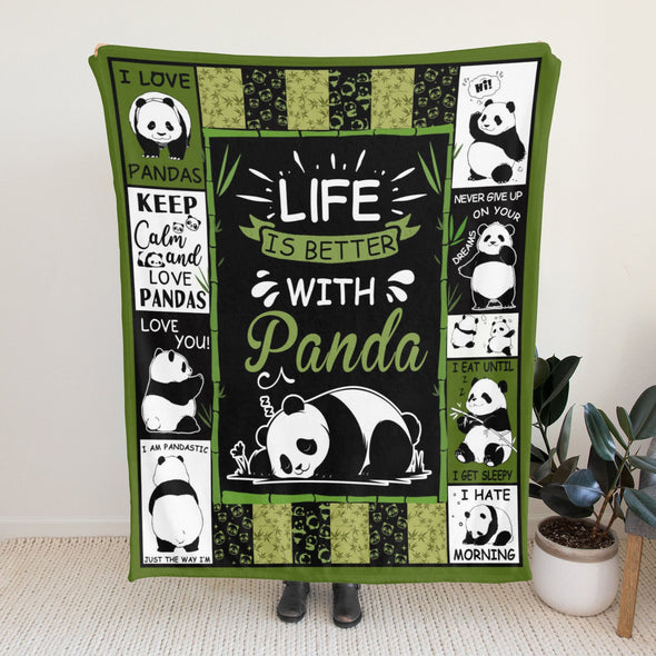 Panda Pattern Blanket Fleece Throw Blanket Super Soft Warm Gifts for Baby Girls Boys Kids Mom Grandma Room Decor