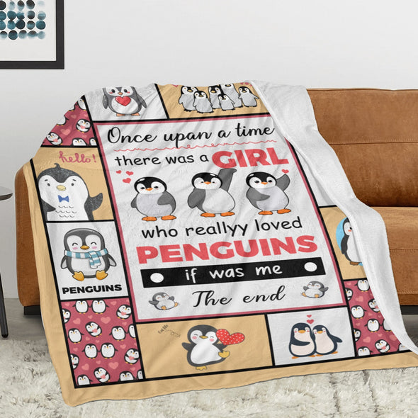 Penguin Blanket Fleece Throw Blanket Super Soft Warm Gifts for Baby Girls Boys Kids Mom Grandma Room Decor