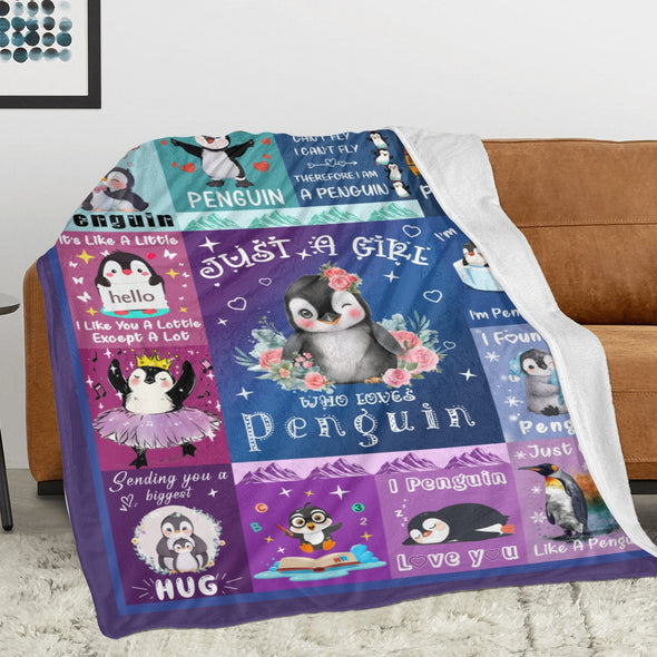 Penguin Blanket Fleece Throw Blanket Super Soft Warm Gifts for Baby Girls Boys Kids Mom Grandma Room Decor