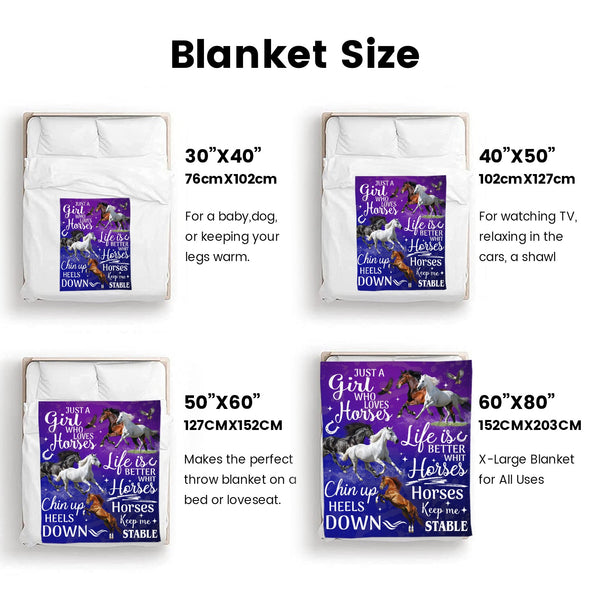 Horse Blanket Gift for Women Girl Who Loves Horses for Sofa Couch Bed Room Birthday Decor Bed Travel