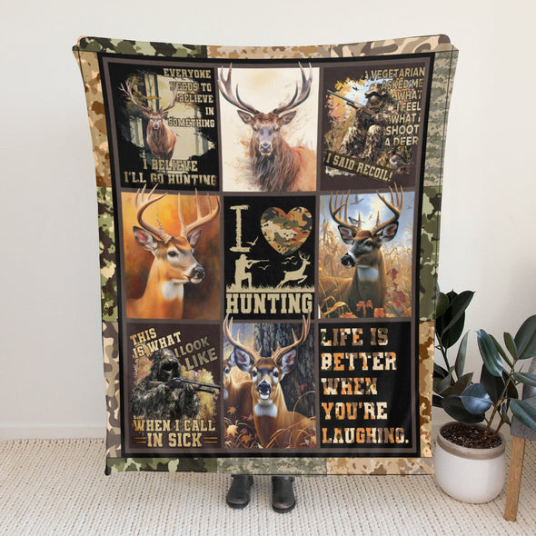Deer Pattern Blanket Fleece Throw Blanket Super Soft Warm Gifts for Baby Girls Boys Kids Mom Grandma Room Decor