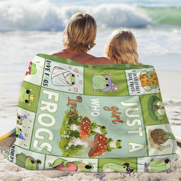Frog Pattern Blanket Fleece Throw Blanket Super Soft Warm Gifts for Baby Girls Boys Kids Mom Grandma Room Decor