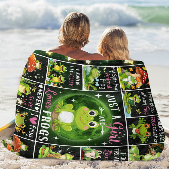 Frog Pattern Blanket Fleece Throw Blanket Super Soft Warm Gifts for Baby Girls Boys Kids Mom Grandma Room Decor