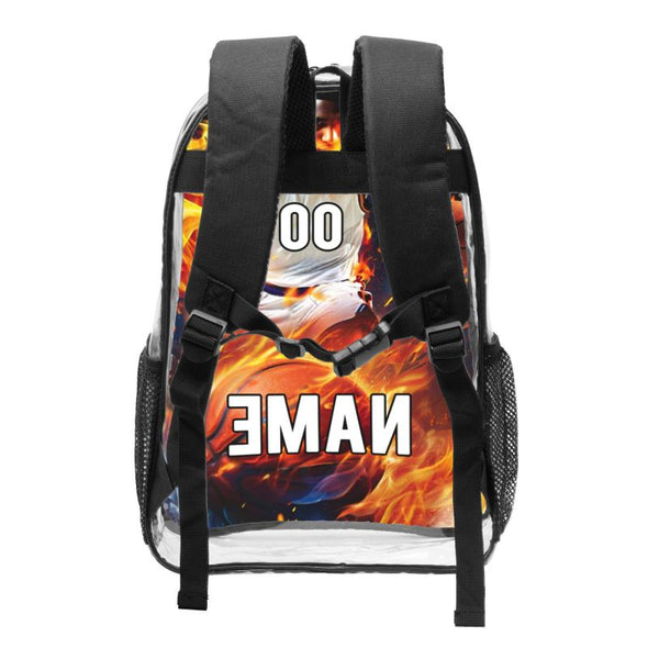 Custom Transparent Backpack with Name Personalized Travel Bags Customize for Boy Girl Adults Men Women Casual Camping