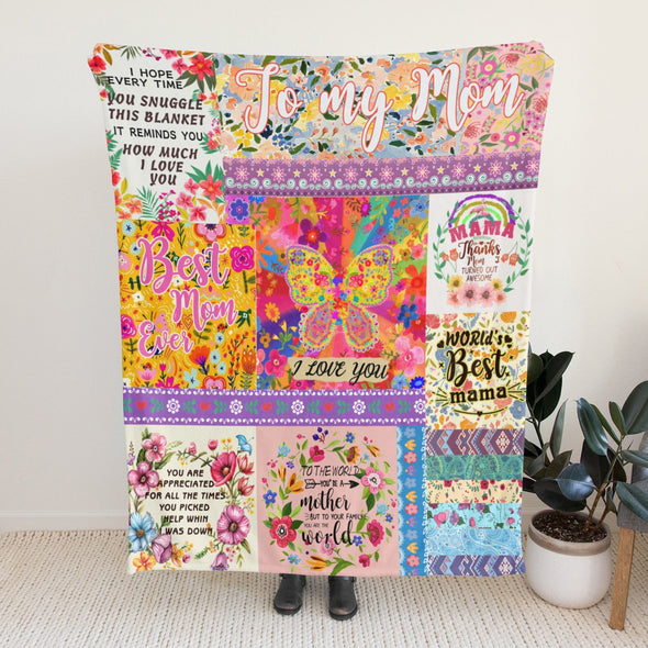 Mom Blanket Gifts for Mother's Day Christmas Birthday Throw from Daughter Son