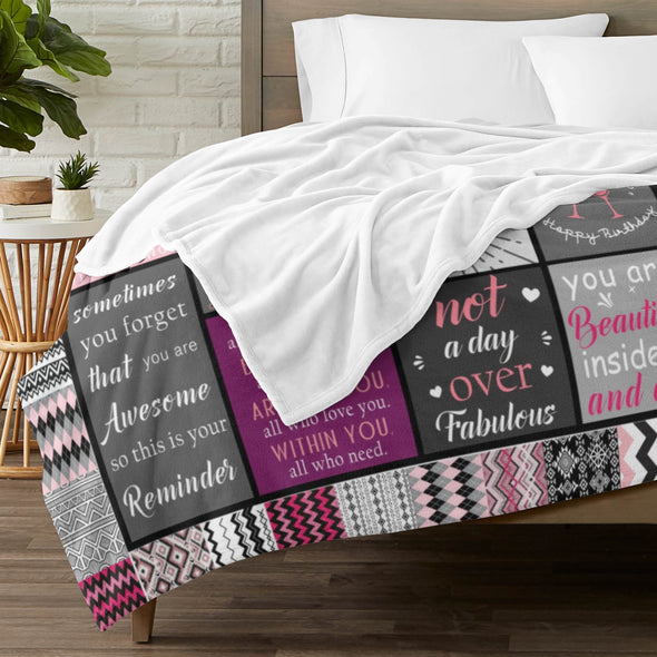 Birthday Gifts for Women Blanket, Happy Birthday Decorations Throw for Girls Her Friend Mom Sister Grandma Wife