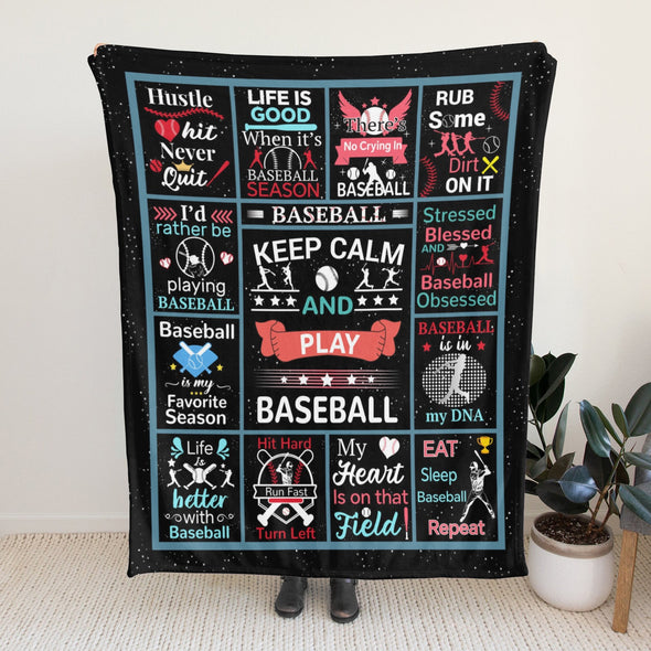 Baseball Pattern Blanket Fleece Throw Blanket Super Soft Warm Gifts for Baby Girls Boys Kids Mom Grandma Room Decor
