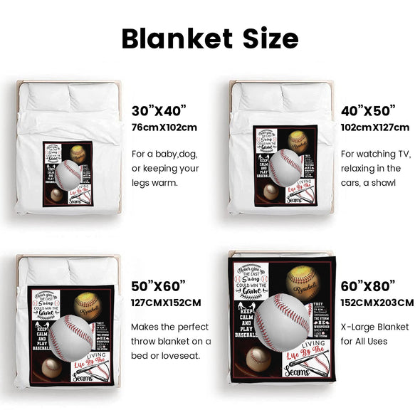 Baseball Pattern Blanket Fleece Throw Blanket Super Soft Warm Gifts for Baby Girls Boys Kids Mom Grandma Room Decor