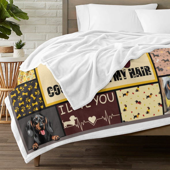 Dachshund Pattern Blanket Fleece Throw Blanket Super Soft Warm Gifts for Baby Girls Boys Kids Mom Grandma Room Decor