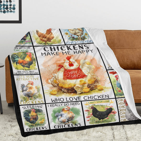 Chicken Pattern Blanket Fleece Throw Blanket Super Soft Warm Gifts for Baby Girls Boys Kids Mom Grandma Room Decor
