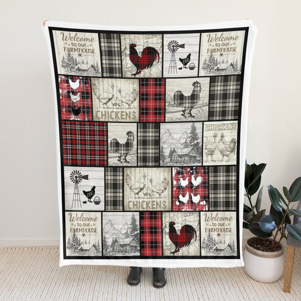 Chicken Pattern Blanket Fleece Throw Blanket Super Soft Warm Gifts for Baby Girls Boys Kids Mom Grandma Room Decor