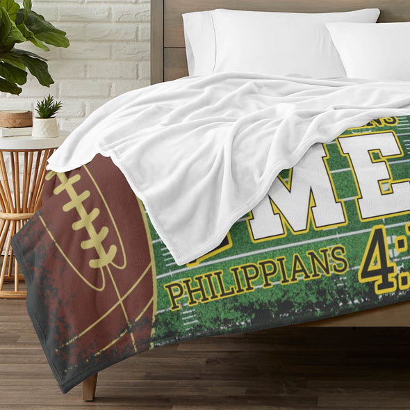 Football Pattern Blanket Fleece Throw Blanket Super Soft Warm Gifts for Baby Girls Boys Kids Mom Grandma Room Decor