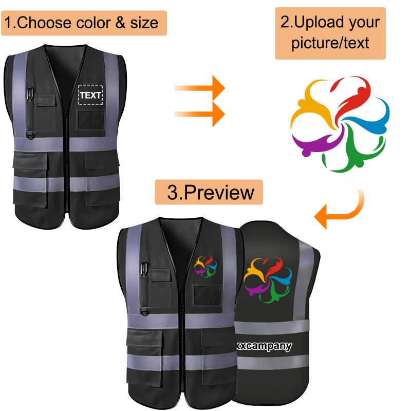 Custom Work Vests Custom Safety Vest for Men Women, Personalized Logo High Visibility Re ...