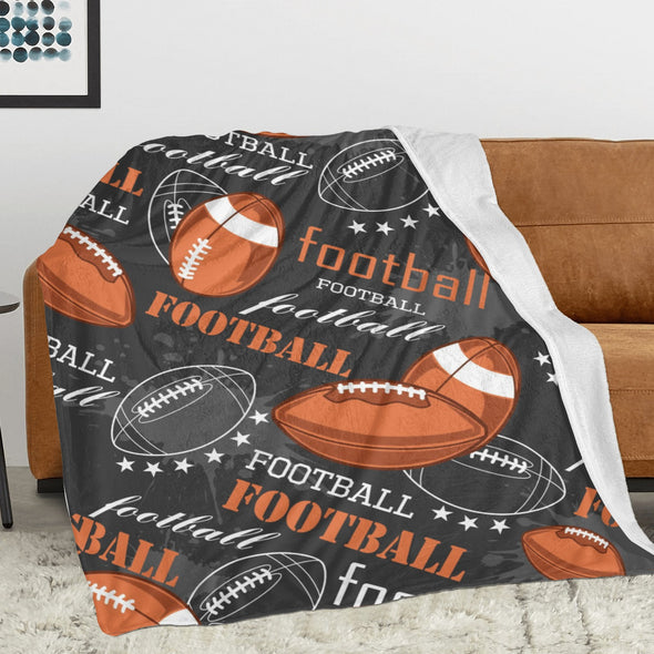 Football Pattern Blanket Fleece Throw Blanket Super Soft Warm Gifts for Baby Girls Boys Kids Mom Grandma Room Decor