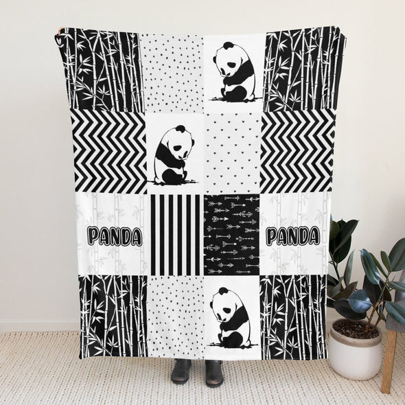 Panda Pattern Blanket Fleece Throw Blanket Super Soft Warm Gifts for Baby Girls Boys Kids Mom Grandma Room Decor