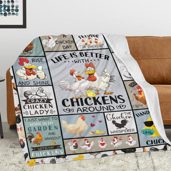 Chicken Pattern Blanket Fleece Throw Blanket Super Soft Warm Gifts for Baby Girls Boys Kids Mom Grandma Room Decor