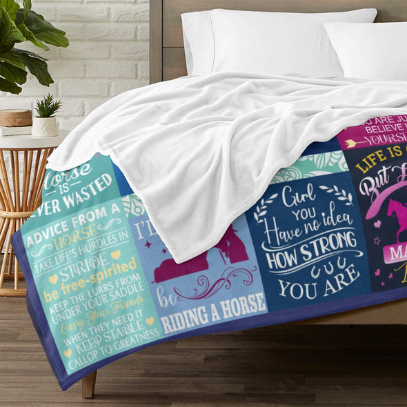 Horse Blanket Gift for Women Girl Who Loves Horses for Sofa Couch Bed Room Birthday Decor Bed Travel