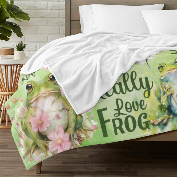 Frog Pattern Blanket Fleece Throw Blanket Super Soft Warm Gifts for Baby Girls Boys Kids Mom Grandma Room Decor