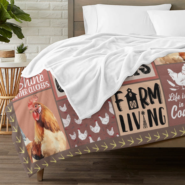 Chicken Pattern Blanket Fleece Throw Blanket Super Soft Warm Gifts for Baby Girls Boys Kids Mom Grandma Room Decor