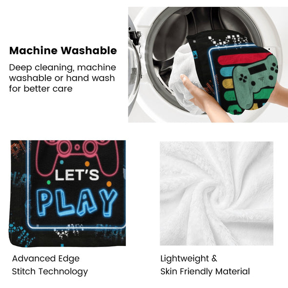 Gamer Blanket Fleece Throw Blanket Super Soft Warm Gifts for Baby Girls Boys Kids Mom Grandma Room Decor