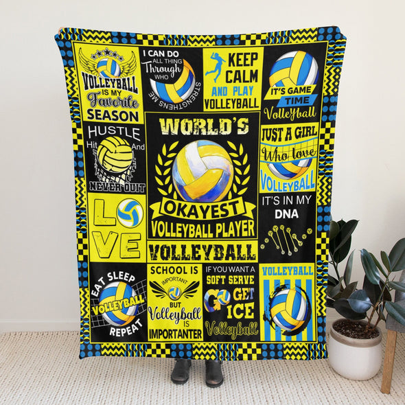 Volleyball Pattern Blanket Fleece Throw Blanket Super Soft Warm Gifts for Baby Girls Boys Kids Mom Grandma Room Decor