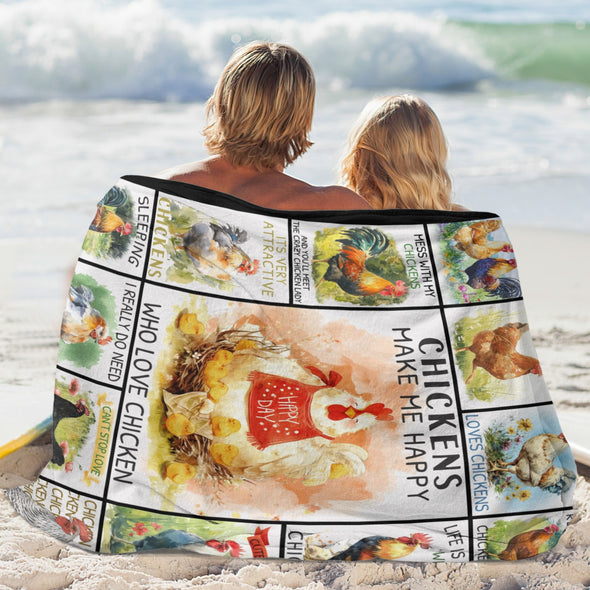 Chicken Pattern Blanket Fleece Throw Blanket Super Soft Warm Gifts for Baby Girls Boys Kids Mom Grandma Room Decor