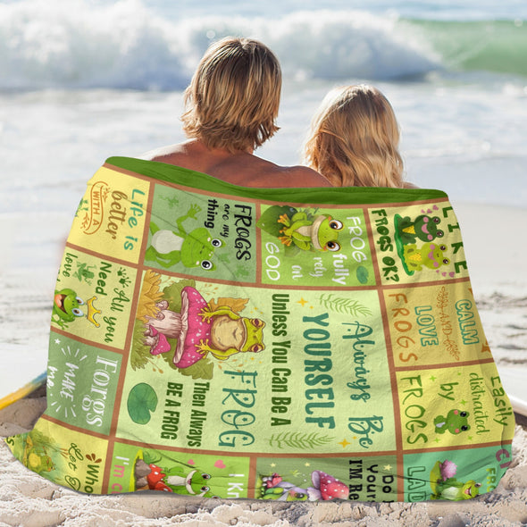 Frog Pattern Blanket Fleece Throw Blanket Super Soft Warm Gifts for Baby Girls Boys Kids Mom Grandma Room Decor