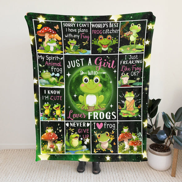 Frog Pattern Blanket Fleece Throw Blanket Super Soft Warm Gifts for Baby Girls Boys Kids Mom Grandma Room Decor