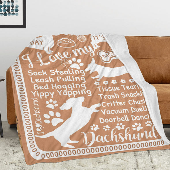 Dachshund Pattern Blanket Fleece Throw Blanket Super Soft Warm Gifts for Baby Girls Boys Kids Mom Grandma Room Decor